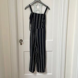 Black and white striped jumpsuit